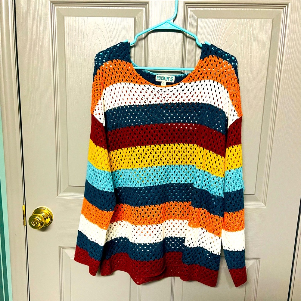 Women’s L long Sleeve Eyelet Top